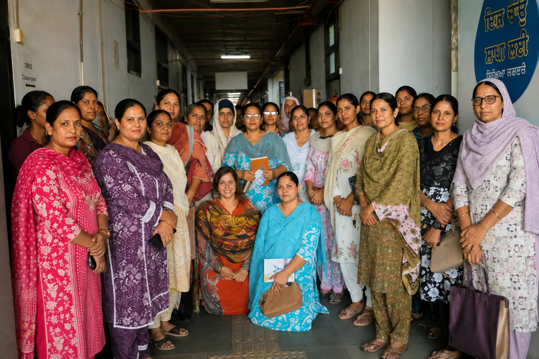 Women gathered after a Punjabi Samvad education programme