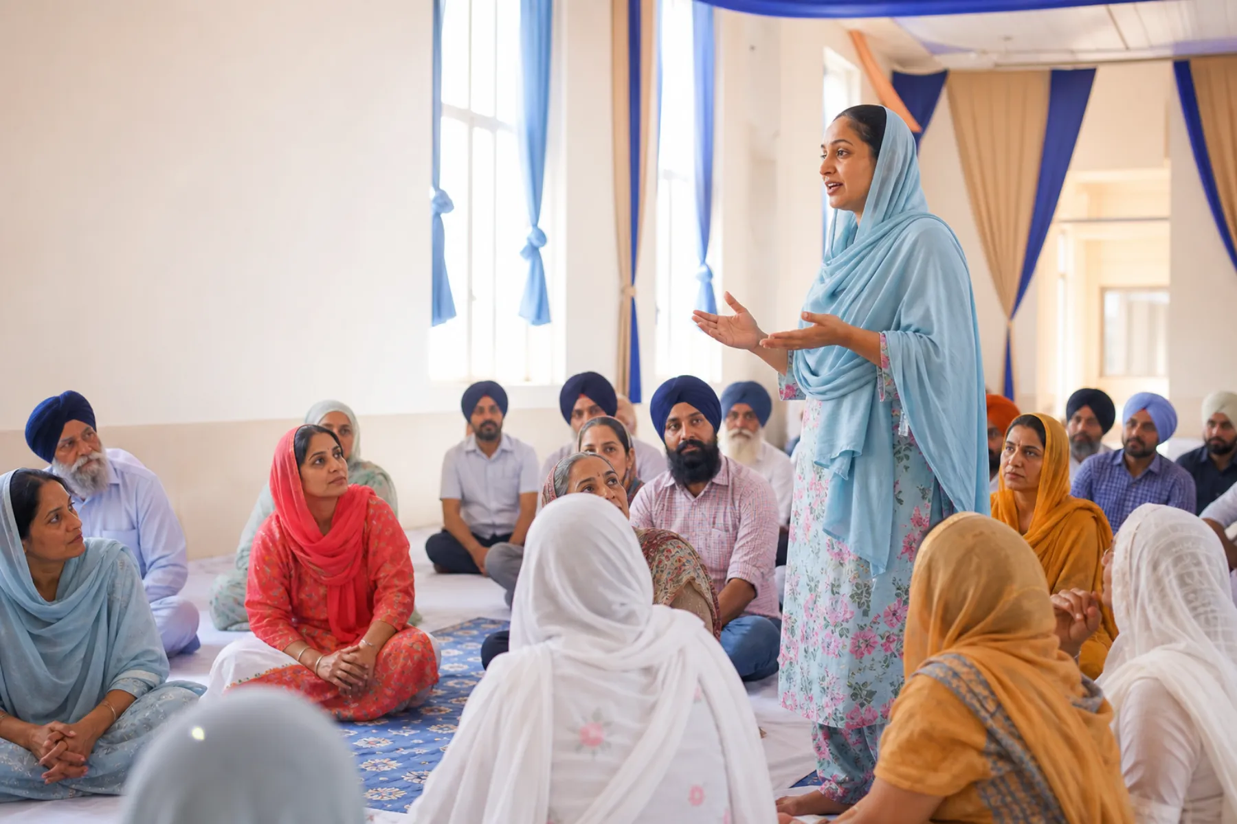 Punjabi community members taking part in a facilitated conversation