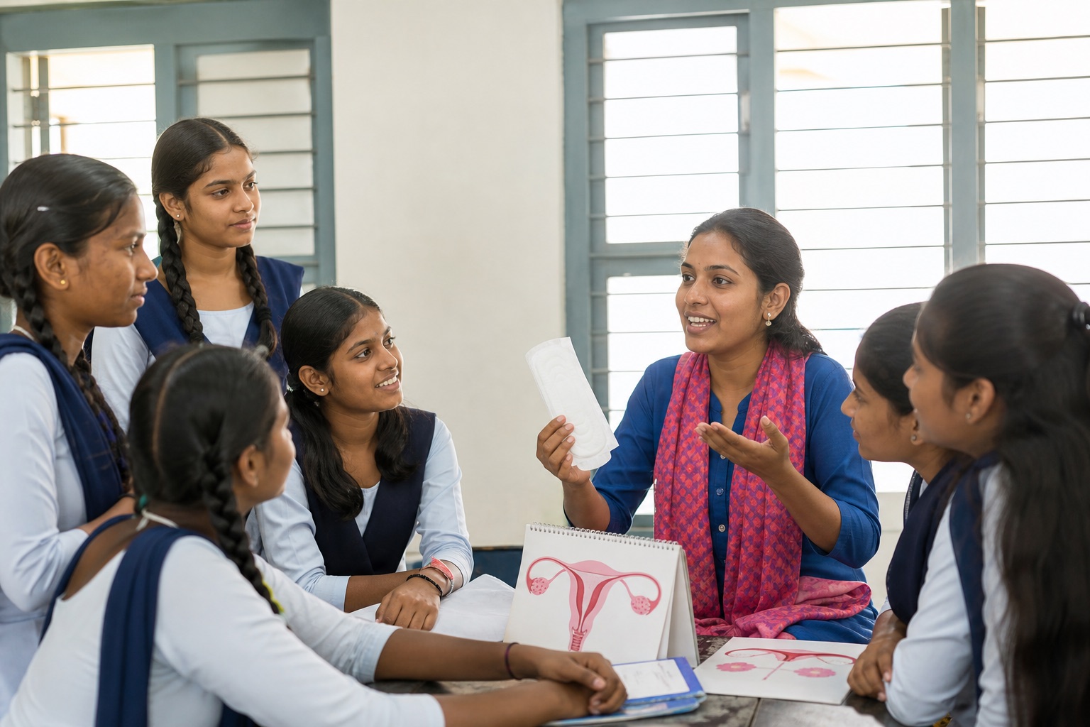 A health educator leading an awareness workshop
